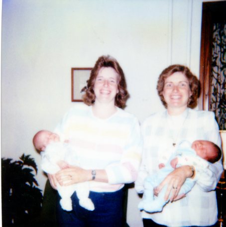 Two beautiful women and their children! November 1987